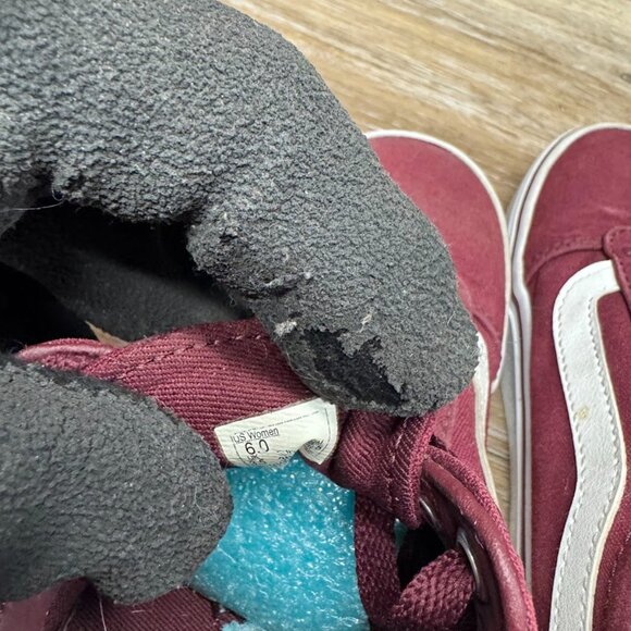 Vans Ward Burgundy Canvas Sneaker Women's Size 6 - Picture 5 of 7